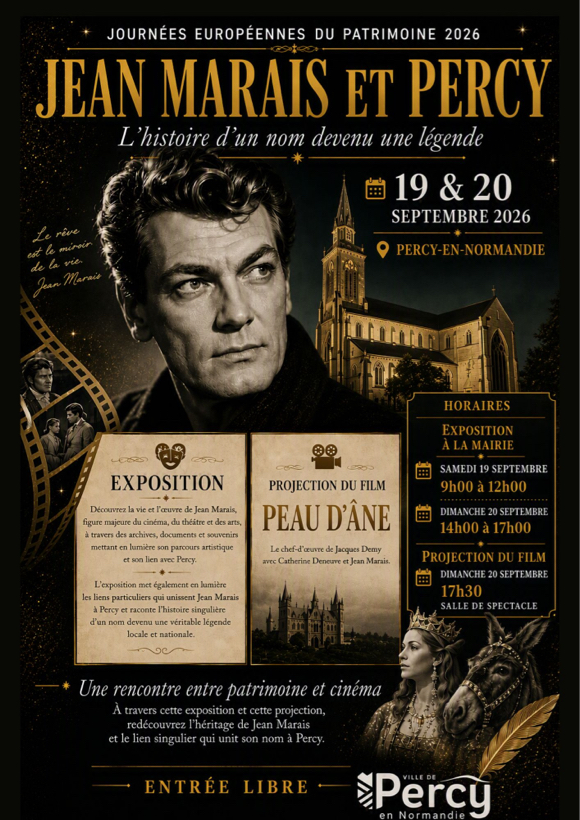 Jean Marais à l'honneur aux Journées Européennes du Patrimoine à Percy-en-Normandie Jean Marais à l'honneur aux Journées Européennes du Patrimoine à Percy-en-Normandie